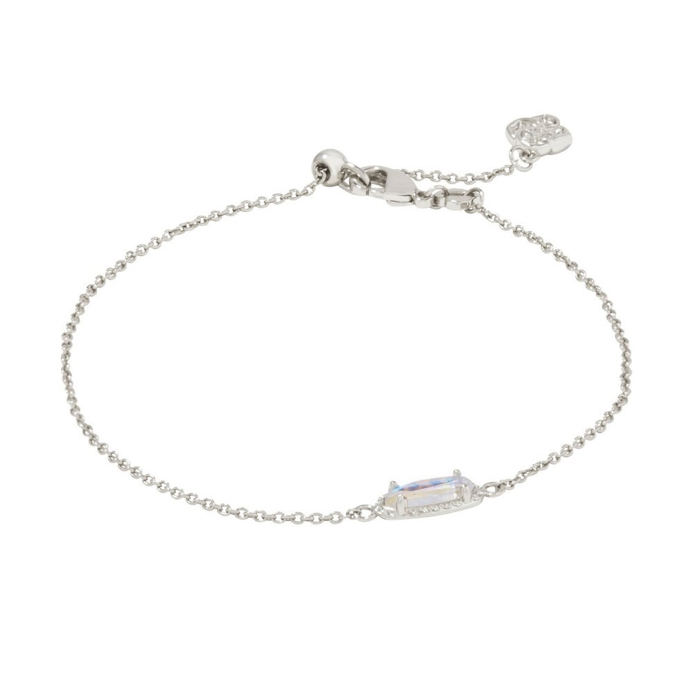Emma Dichroic Glass Station Bracelet Rhodium Silver Tone One Size Kendra Scott